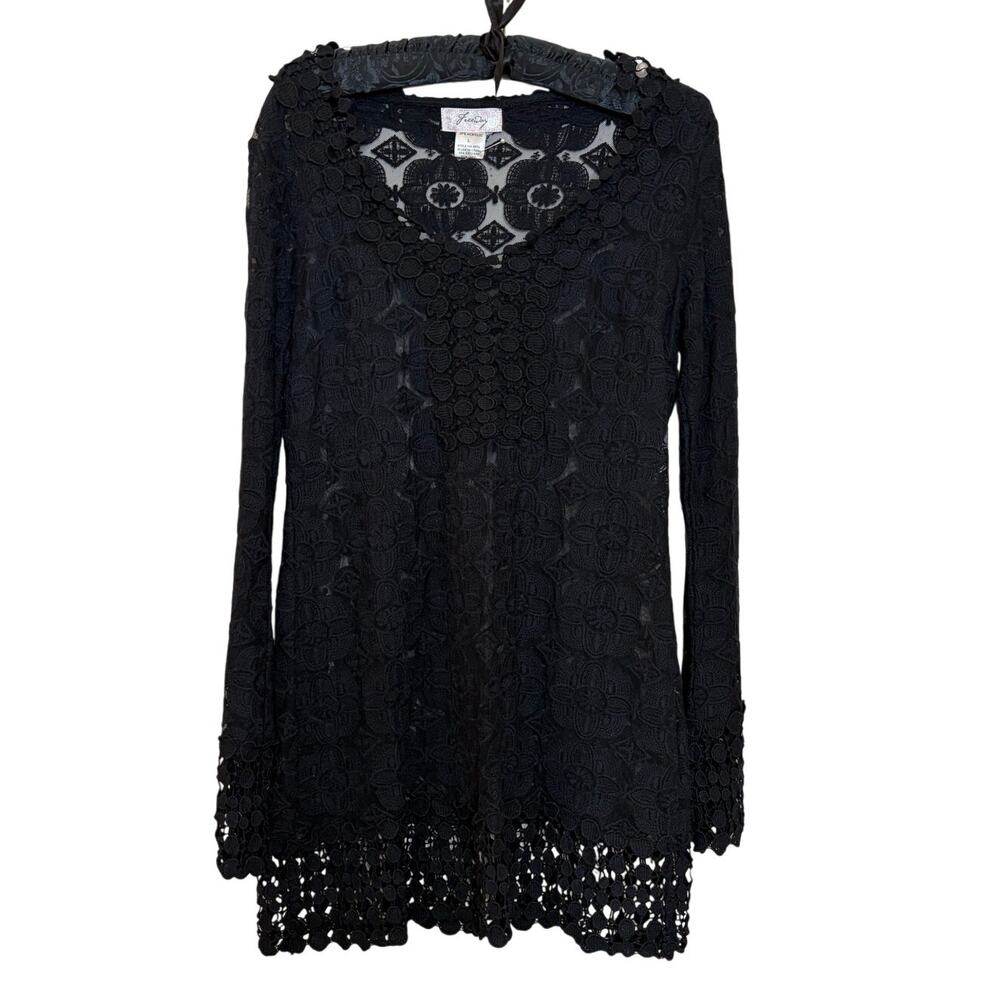 BOHO FREEWAY LADIES LONG SLEEVE LACE TOP L